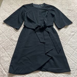Tahari Bell Sleeve‎ Tie Front Midi Dress Women's Size 6